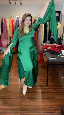 Shirt and Sleeves lava Silk Inner Malai Fancy Stone lace with  Short Silk Trouser