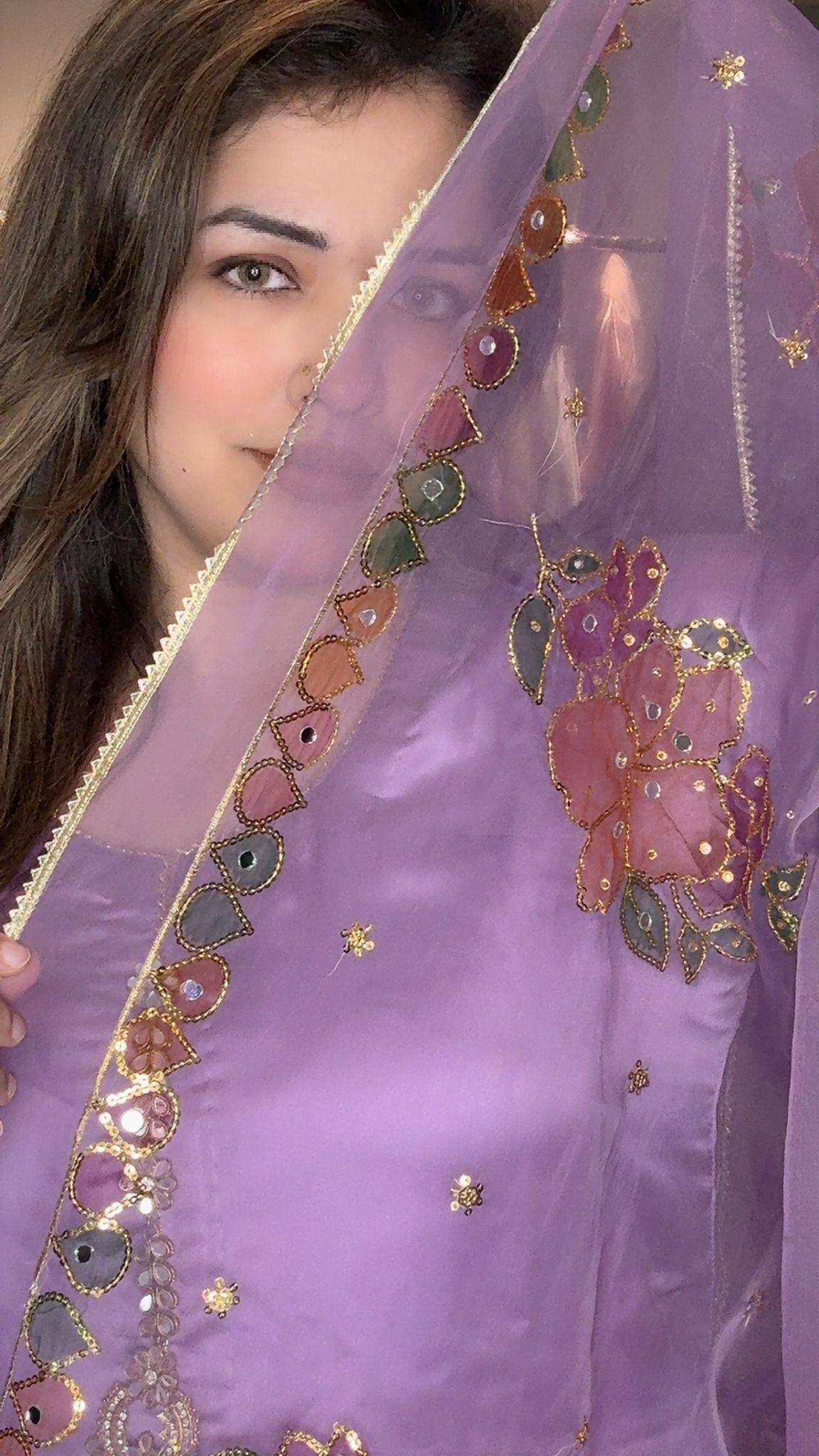 Shirt and trouser short silk fabric - dupatta organza fancy printed - Neck line fancy