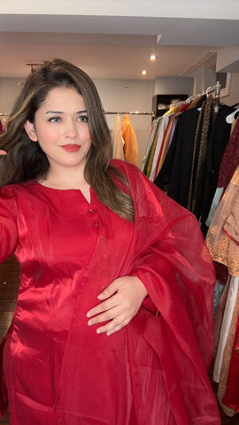 Shirt Lawa silk - Dupatta organza - Farshi shalwar