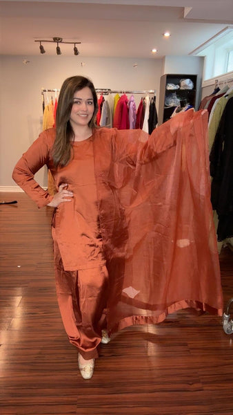 Short silk fabric - inner malai -Dupatta organza - Farshi Shalwar