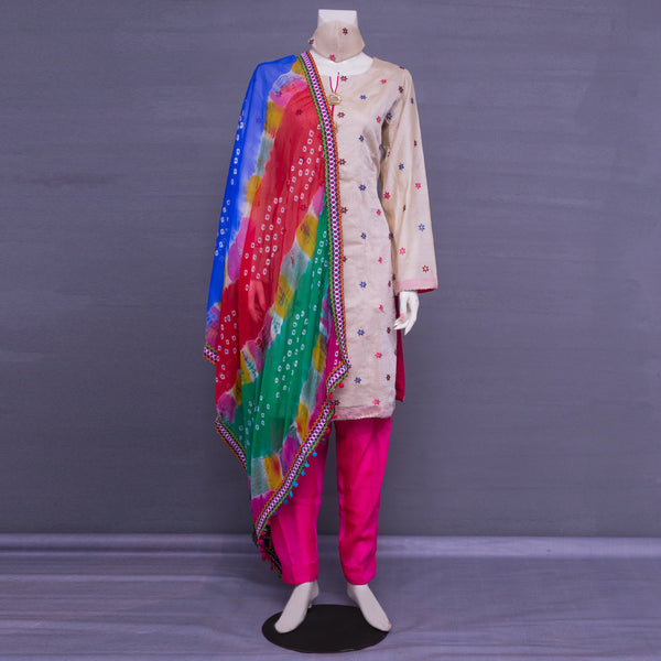 3PC Fancy Collection - Maysoori Suits with Chunri Dupatta - Multiple Colours