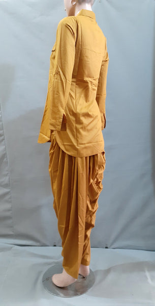 5PC Pathani Dress with Accessories - Mustard