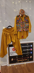 5PC Pathani Dress with Accessories - Mustard