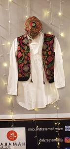 5PC Pathani Dress with Accessories - White