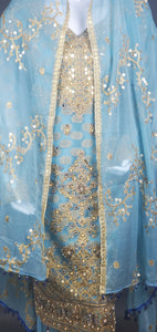 3pcs Organza Suit With Embroidery