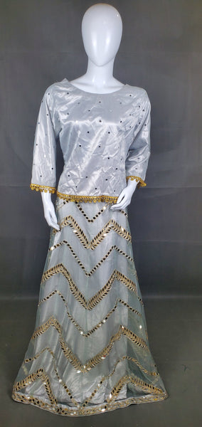 3PC Sharara on Net fabric with Silk Inner
