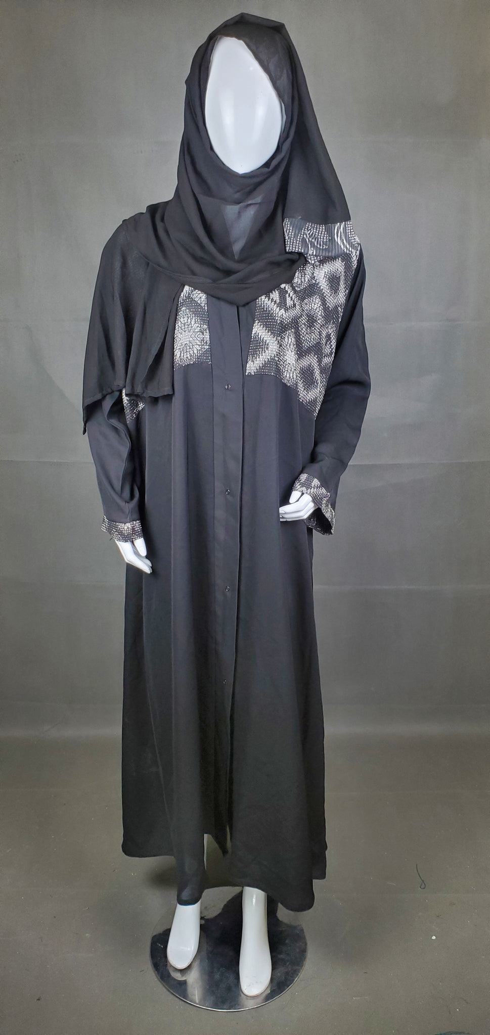 Modest Wear - Embroided Traditional Abaya - Black