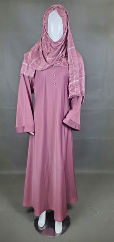 Modest Wear - Embroided Traditional Abaya - Pink