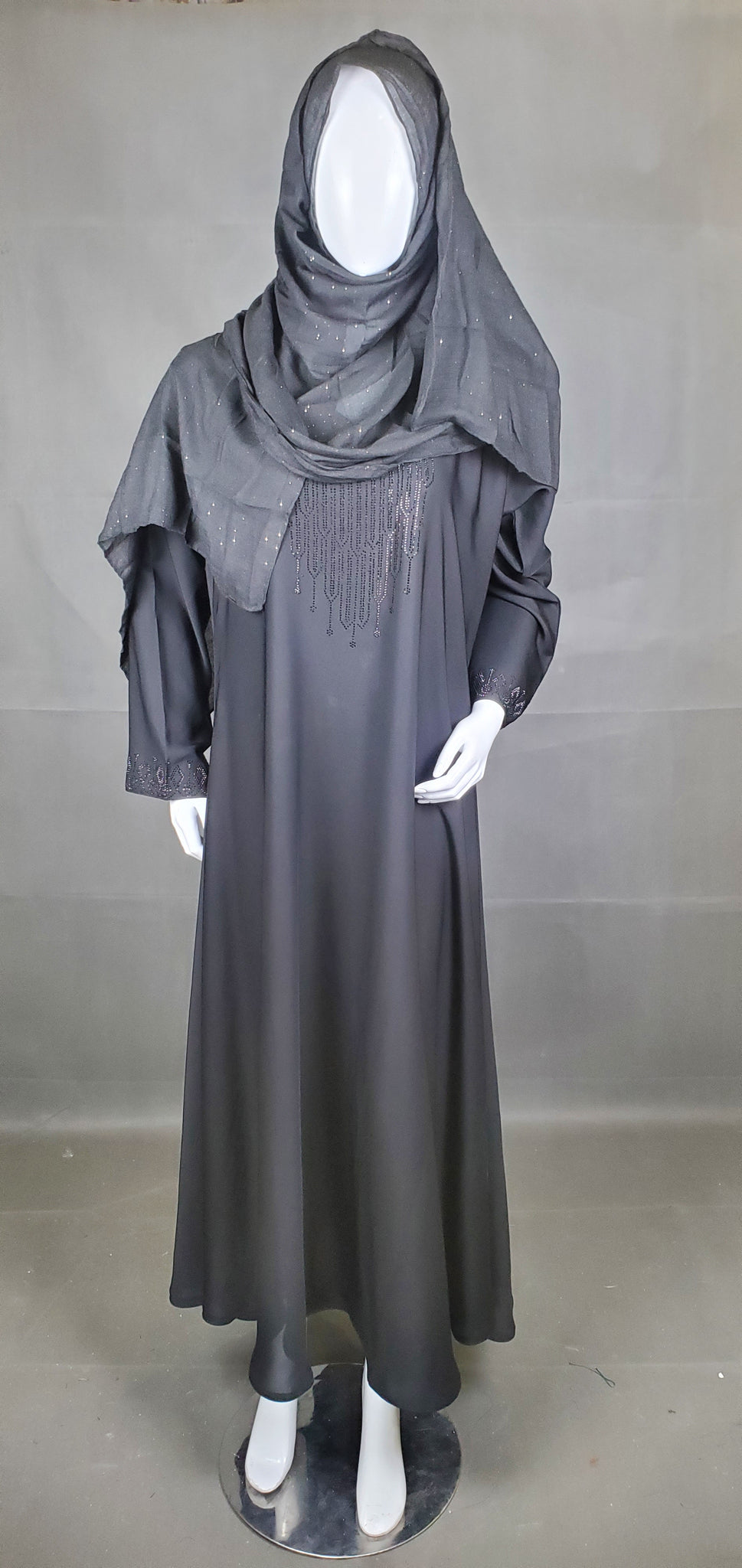 Modest Wear - Embroided Traditional Abaya - Black