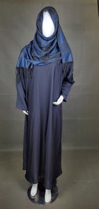 Modest Wear - Embroided Traditional Abaya - Dark Blue