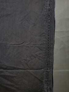 Black - Irani Chaddar with Cap - Linen Fabric