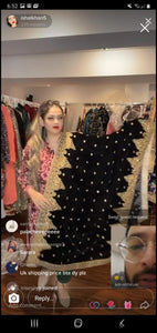 Velvet Shawl - Black/Gold